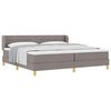 vidaXL Boxspringbett mit Matratze Taupe 200 x 200 cm Stoff