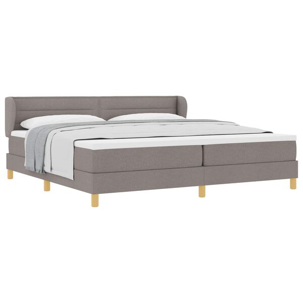 vidaXL Boxspringbett mit Matratze Taupe 200 x 200 cm Stoff