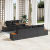 vidaXL Garten-Sofa-Set mit Kissen 8 pcs Schwarz Poly Rattan