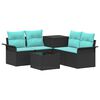 vidaXL Sofa Set 6 stk. 4-Sitzanzahl Schwarz und Blau