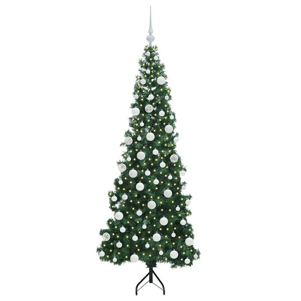 vidaXL Eckiger k&uuml;nstlicher Weihnachtsbaum Gr&uuml;n 180 cm PVC und Metall