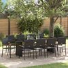 vidaXL Garten Essgruppe 11 pcs Schwarz Poly-Rattan