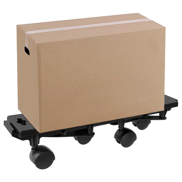 vidaXL Transportroller mit 4 Rollen 2 Stk. Schwarz Polypropylen 170 kg