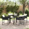 vidaXL Garten Essgruppe 5 pcs Schwarz Poly-Rattan