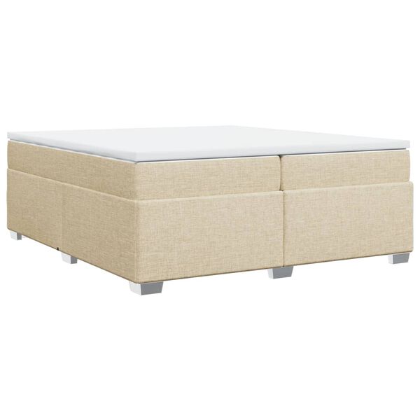 vidaXL Boxspringbett mit Matratze Creme 200x200 cm Stoff