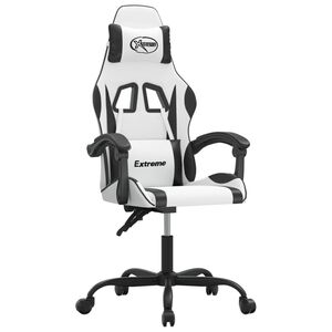 vidaXL Gaming-Stuhl Wei&szlig; und Schwarz Kunstleder