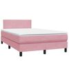 vidaXL Boxspringbett mit Matratze & LED Rosa 120x210 cm Samt