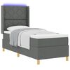 vidaXL Boxspringbett mit Matratze mit LED Grau 80 x 200 cm Stoff