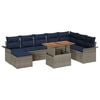 vidaXL Garten-Sofa-Set mit Kissen 9 pcs Grau und Marineblau
