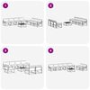 vidaXL Outdoor-Sofagarnitur mit Kissen 8 pcs Nat&uuml;rlich und Schwarz