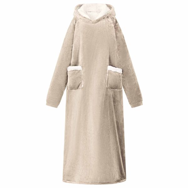 vidaXL Decken-Hoodie Beige M Fleece und Flanell