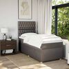 vidaXL Boxspringbett mit Matratze Taupe 100x200 cm Stoff