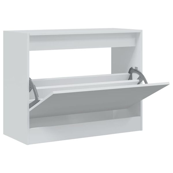 vidaXL Schuhschrank Wei&szlig; 80x34x63 cm Holzwerkstoff