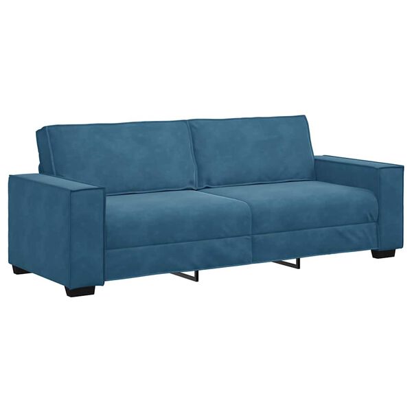 vidaXL 3-Sitzer-Sofa Blau 220x78x84 cm Samt