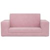 vidaXL Kinder-Schlafsofa 2-Sitzer Rosa Weicher Pl&uuml;sch