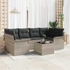vidaXL Gartensofa-set mit Kissen 7 pcs Hellgrau Poly-Rattan