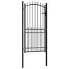 vidaXL Zauntor mit Spitzen mit Schloss Schwarz 100 x 200 cm