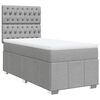 vidaXL Boxspringbett mit Matratze Hellgrau 80x200 cm Stoff