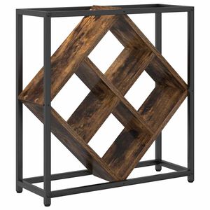 vidaXL Weinregal 16 Flaschen Holzwerkstoff Ger&auml;ucherte Eiche