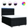 vidaXL Boxspringbett mit Matratze Schwarz 140x190 cm Stoff
