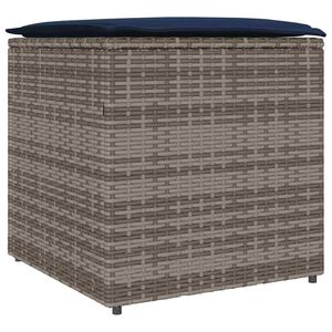 vidaXL Kissenbox mit Speicher Grau 50 x 50 x 50 cm Poly-Rattan