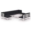 vidaXL 10-tlg. Garten-Lounge-Set mit Kissen Wei&szlig; Massivholz Kiefer