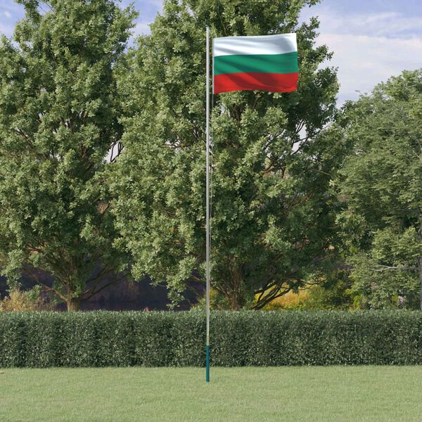 vidaXL Flagge Bulgariens mit Mast 6,23 m Aluminium