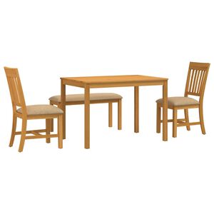 vidaXL Essgruppe 4 stk. Beige Massivholz Eiche