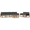 vidaXL Outdoor-Sofagarnitur mit Kissen 7 pcs Natur und Anthrazit