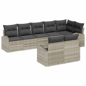 vidaXL Gartensofa-set Hellgrau 55 x 55 x 37 cm Poly-Rattan