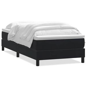 vidaXL Boxspringbett mit Matratze Schwarz 80x220 cm Samt