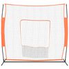 vidaXL Baseball-Netz Tragbar Orange Schwarz 219x107x212cm Stahl Polyester