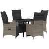 vidaXL Garten Essgruppe 5 stk. Grau Poly-Rattan