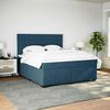 vidaXL Boxspringbett mit Matratze Blau 180x200 cm Samt
