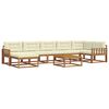 vidaXL Outdoor-Sofagarnitur mit Kissen 8 pcs Natur und Creme