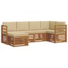 vidaXL Outdoor-Sofagarnitur 6 stk. Natur und Beige Polyester