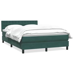 vidaXL Boxspringbett mit Matratze Dunkelgr&uuml;n 160x220 cm Samt