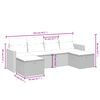 vidaXL 6-tlg. Garten-Sofagarnitur mit Kissen Grau Poly Rattan