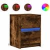 vidaXL Nachttisch mit LED-Leuchten R&auml;uchereiche Holzwerkstoff