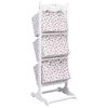 vidaXL 3-stufiges Korbregal Blumenmuster 35 x 35 x 102 cm Holz