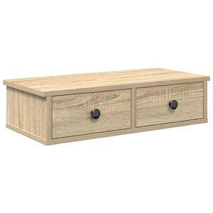 vidaXL Wandregal mit Schubladen Sonoma-Eiche 60x28x15 cm Holzwerkstoff