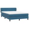 vidaXL Boxspringbett mit Matratze Dunkelblau 160x220 cm Samt