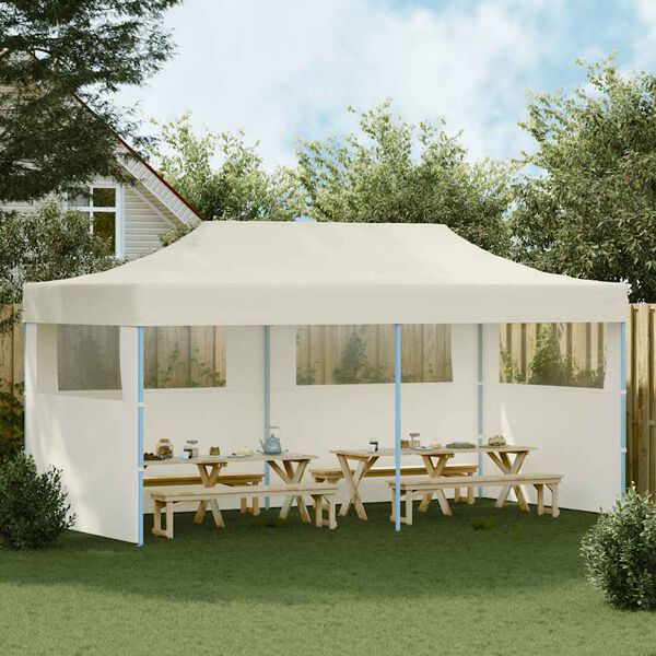 vidaXL Pop-Up-Partyzelt Faltbar Creme 3×6 m
