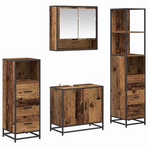 vidaXL Badezimmerm&ouml;bel-Set 4 stk. Altholz 65 x 33 x 60 cm