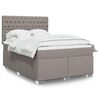 vidaXL Boxspringbett mit Matratze Taupe 160x200 cm Stoff