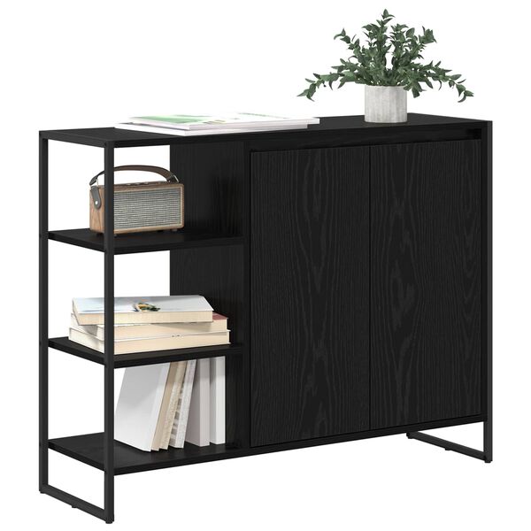 vidaXL Seitenschrank Schwarz Eichen-Optik 96,5 x 30 x 75 cm