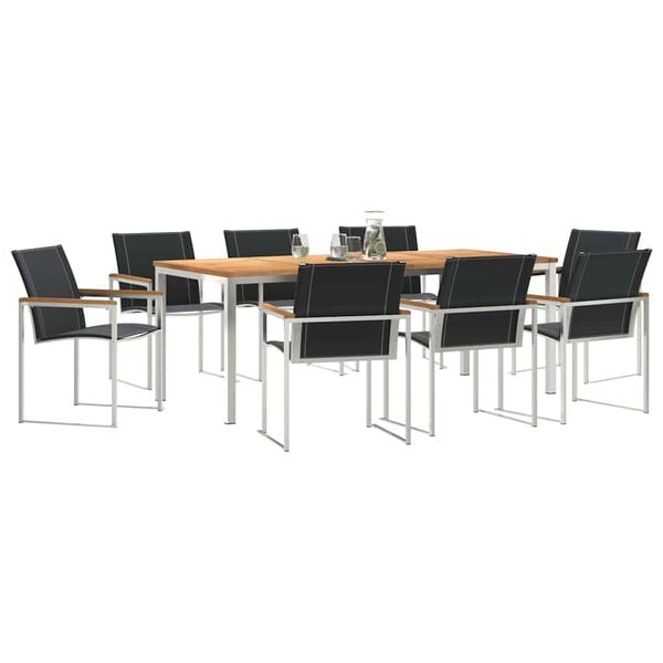 vidaXL Garten-Ess-Set 9 pcs Massives Akazienholz