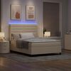 vidaXL LED Boxspringbett mit Matratze Creme 140 x 190 cm Stoff
