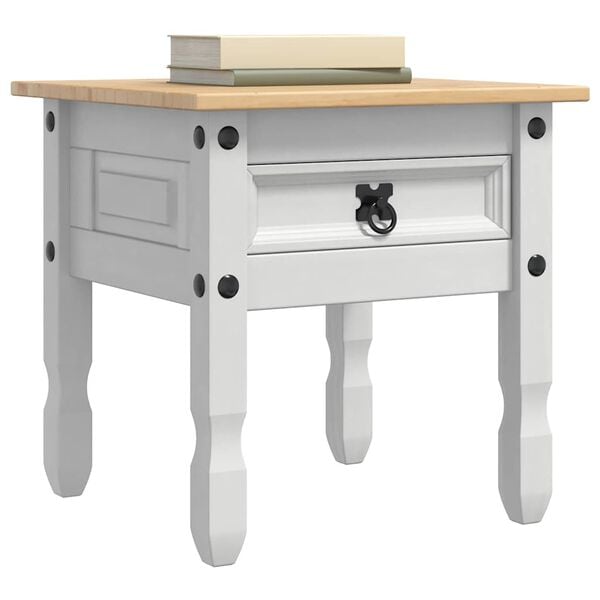 vidaXL Beistelltisch Corona Wei&szlig; 50 x 50 x 50 cm Massives Kiefernholz