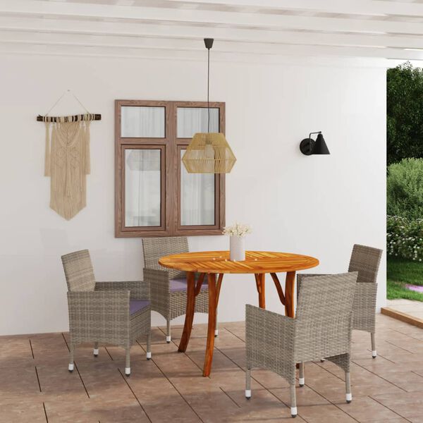 vidaXL 5-tlg. Garten-Essgruppe Beige
